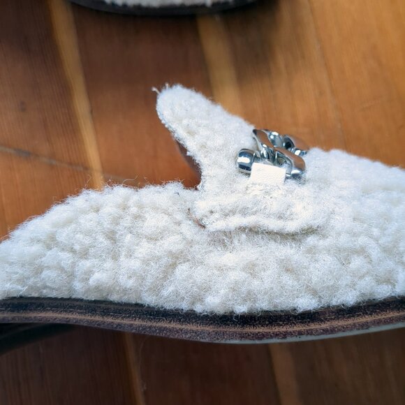 Dolce Vita Cream Loafers with Silver Chain - Picture 10 of 13